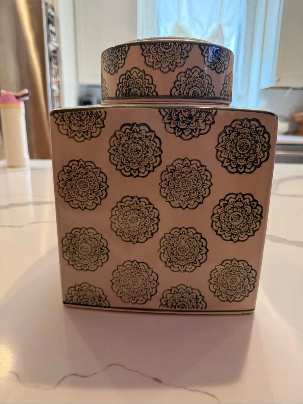 Green & White Ginger Jar